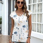 Zeagoo Womens Tops Cap Sleeve T Shirts V Neck Basic Tees Tops