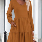 Nadorine Women's Long-Sleeve V-Neck Winter Dress (DE Only)