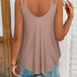 Nadorine Flowy Strap Eyelet Embroidery Sleeveless Casual Tank Top