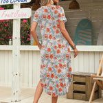 Nadorine Maxi Dress with Pockets Short Sleeve Sundress