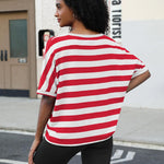 Nadorine Women Short Sleeve T Shirts Round Neck Oversized Tee