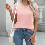 Zeagoo Womens Summer Short Sleeve Tops Pullover Sweaters