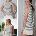 Nadorine Sweater Vest Women Crew Neck Sleeveless Tank Tops