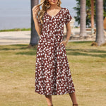 Nadorine Floral Dress Short Sleeve Beach Dress