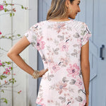 Nadorine Short Sleeve Shirts Loose Fit V Neck T Shirts