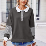 Zeagoo Women's Sweatshirt Striped Long Sleeve Henley Button Tunic Tops