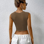 Nadorine Square Neck Ribbed Tank Tops