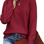 Nadorine Women's Knitted Jumper Elegant Crew Neck Pullover