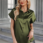 Satin Button Down Shirts- Nadorine (Us Only)