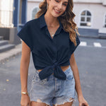 Nadorine Women's Blouse Casual Short Sleeve Shirt (DE Only)