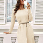 Nadorine Women's Knitted Dress Long-Sleeve Elegant Dresses (DE Only)