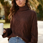 Zeagoo Women's Turtleneck Pullover Elegant Knitted Jumper (DE Only)