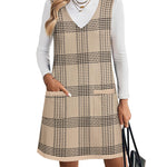 Trendy V-neck Sweater Knit Vest Dress (US Only)