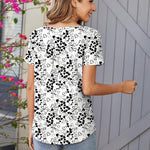 Nadorine Women Tunic Tops Dressy Casual Short Sleeve Floral Shirts