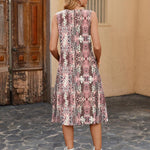 Nadorine Casual Dress Sleeveless Midi Swing Tank Sundress
