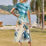 Nadorine Floral Dress Short Sleeve Beach Dress