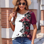 Zeagoo Womens Short Sleeve Tops Floral Boho Shirts