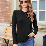 Nadorine 3 Pack Long Sleeve Shirts for Women Loose Fit Basic Tee Tops