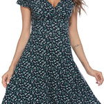 Nadorine A-line dress V-neck floral dress elegant summer dresses (DE Only)