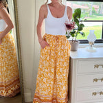 Nadorine Women's Boho Floral Skirt