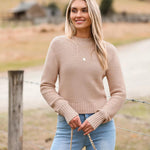 Nadorine Women's Fall Crewneck Cropped Sweater