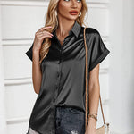 Satin Button Down Shirts- Nadorine (Us Only)