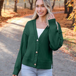 Nadorine Women's Short Cardigan Knitted V-Neck with Buttons