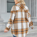 Nadorine Women's Plus Size Flannel Plaid Shacket