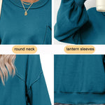 Zeagoo Womens Oversized Sweaters Lantern Sleeve Knit Tops