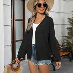 Nadorine Cardigan Long Sleeve Crochet Shrug Soft Knit Sweater
