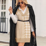 Nadorine Women's Oversized Sweater Vest Dress V Neck Knit Pullover