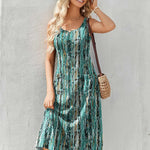 Nadorine Floral Beach Sundress Casual A-Line Midi Tank Dresses