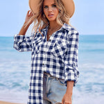 Nadorine Checked Shirt Women's Long Sleeve Costume Blouse (DE Only)