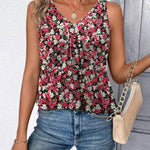 Nadorine Tank Tops Loose Fit V Neck Ruched Sleeveless Tops