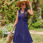 Nadorine Summer Dress Knee-Length Round Neck Floral Dress (DE Only)