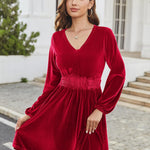 Nadorine Women's Elegant Velvet Dress Winter Dress (DE Only)