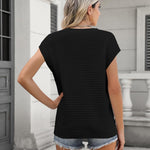 Nadorine Cap Sleeve Sweater Vest Knit Sweater