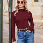 Nadorine Women's Long Sleeve Shirt Turtleneck Shirt (DE Only)
