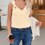 Nadorine Women Summer Tops Cute Tank Tops V Neck 2024 Trendy Fashion Sleeveless Shirts