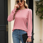 Nadorine Women's Knit Pullover Sweater Soft Puff Long Sleeve Shirt
