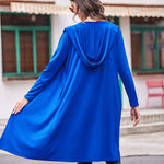 Hooded Long Cardigans Maxi Cardigan with Hood Open Front Lightweight Duster Coat with Pocket - Nadorine (Us Only)