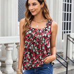Nadorine  Tank Tops Square Neck Loose Fit Going Out Tops