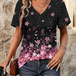 Nadorine Short Sleeve Shirts Dressy Tops with Pleats