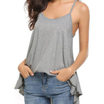 Women Tank Tops Summer Spaghetti Strap Cami Top Shirt Loose Flowy Cotton Racerback Blouses - Nadorine (Us Only)