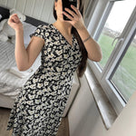 Nadorine A-line dress V-neck floral dress elegant summer dresses (DE Only)