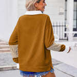 Zeagoo Women's Sweatshirt Striped Long Sleeve Henley Button Tunic Tops