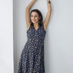 Nadorine A-line dress V-neck floral dress elegant summer dresses (DE Only)