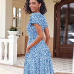 Zeagoo Womens Casual Swing Floral Ruffle Short Sleeve Sundresses
