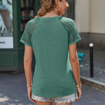 Zeagoo Womens Lace Short Sleeve Shirts Summer Tops
