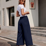 Zeagoo Women's Trousers Casual Wide Straight Cut Suit Trousers (DE Only)